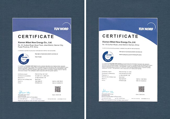 TüV頒發(fā)給邁貝特的證書(shū)